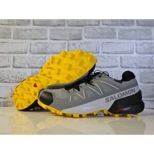 Men's Salomon Speedcross GTX Gore Tex Sharkskin Grey/Yellow/Black 475692 Sz 10.5